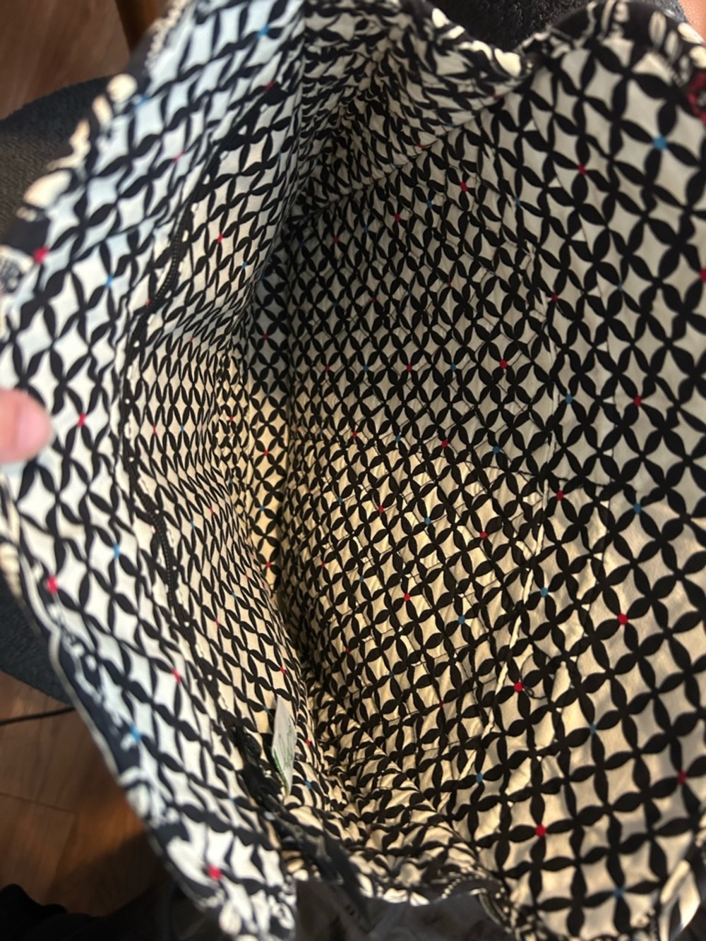 Vera Bradley Barcelona Black & White Geo Floral Quilted Tote - Picture 3 of 7